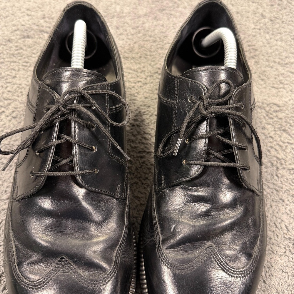 Stanley Blacker‎ Wingtip Oxford Shoes Mens 11 Black Leather Hand Made in Italy - Picture 5 of 12
